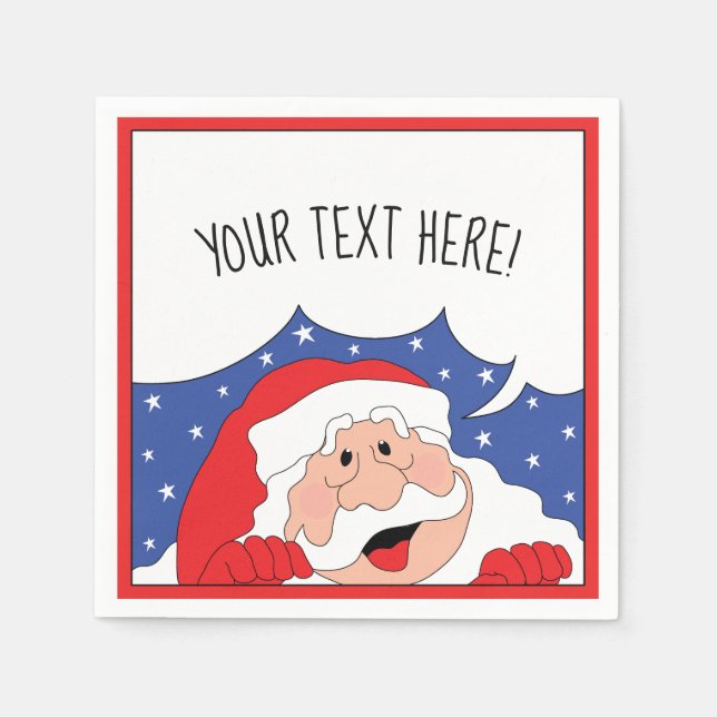 Personalise Christmas Cocktail Napkins Santa Says (Front)