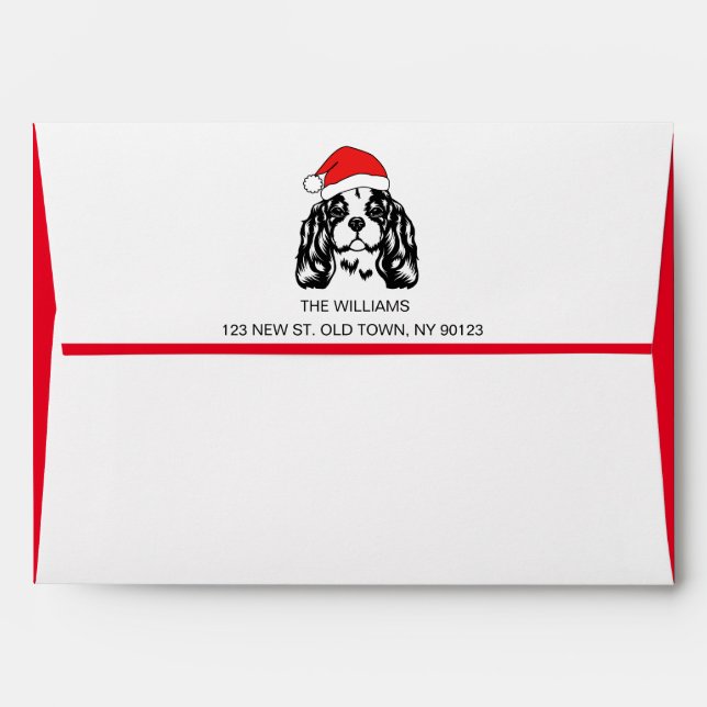Personalise Christmas Dog Santa Hat  Envelope (Back (Top Flap))