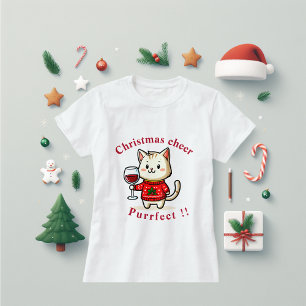 Personalise Christmas fun cat and me T-Shirt