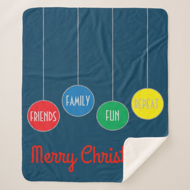 Personalise "Christmas Ornaments" Blanket/Medium Sherpa Blanket (Front)