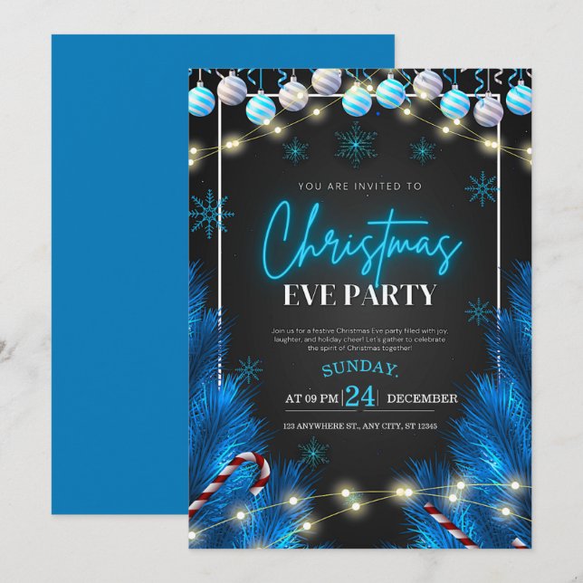 personalise Christmas party  Invitation (Front/Back)