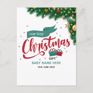 Personalise Christmas pregnancy announcement card