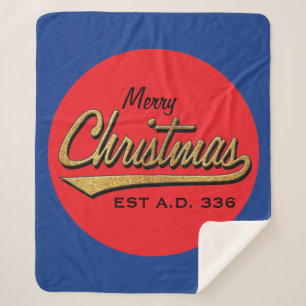 Personalise "Christmas Retro" Blanket/Medium Sherpa Blanket