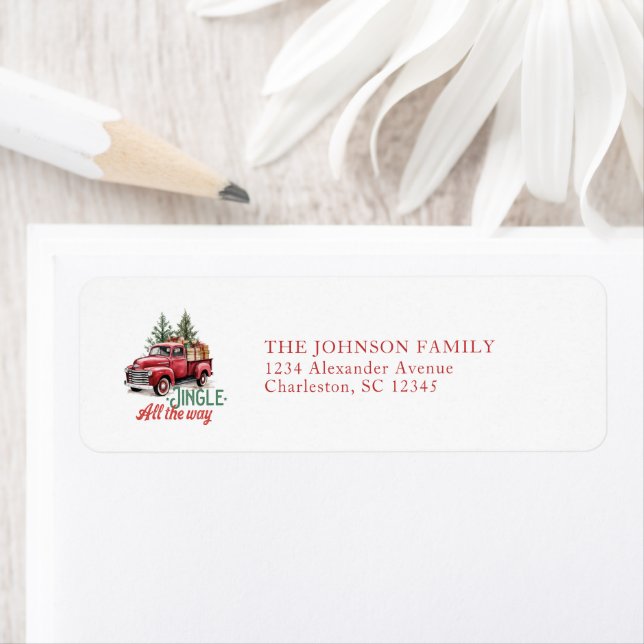 Personalise Christmas Return Address Labels (Insitu)