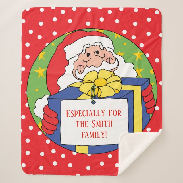 Personalise "Christmas Santa" Blanket/Medium Sherpa Blanket (Front)