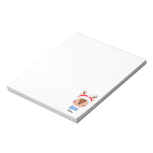 Personalise Christmas Sleeping Reindeer Face Notepad