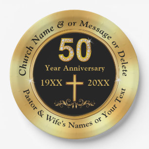 Personalise, Church 50th Anniversary, Paper Plates