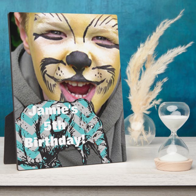 Personalise Circus Elephant Birthday Party Display Plaque (Side)