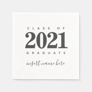 Personalise Class of 2021 Graduate Calligraphy Napkin
