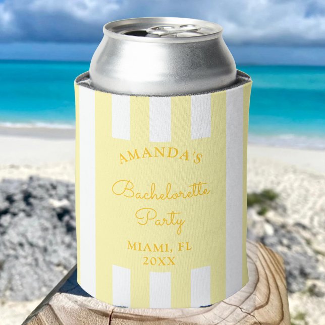 Personalise Coastal Beach Bachelorette Party Favou Can Cooler (Creator Uploaded)