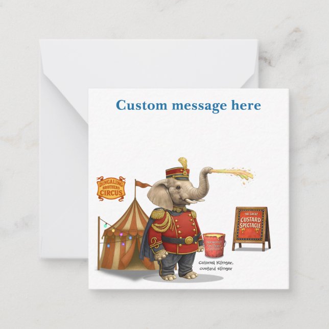 Personalise: Colonel Klinger, custard slinger Card (Front)