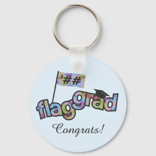 Personalise Colour Guard Graduation Keychain