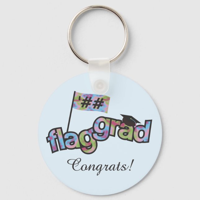 Personalise Colour Guard Graduation Keychain (Front)