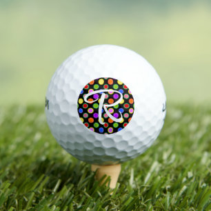 Personalise Colourful Candy Fruit Polka Dots, Blac Golf Balls