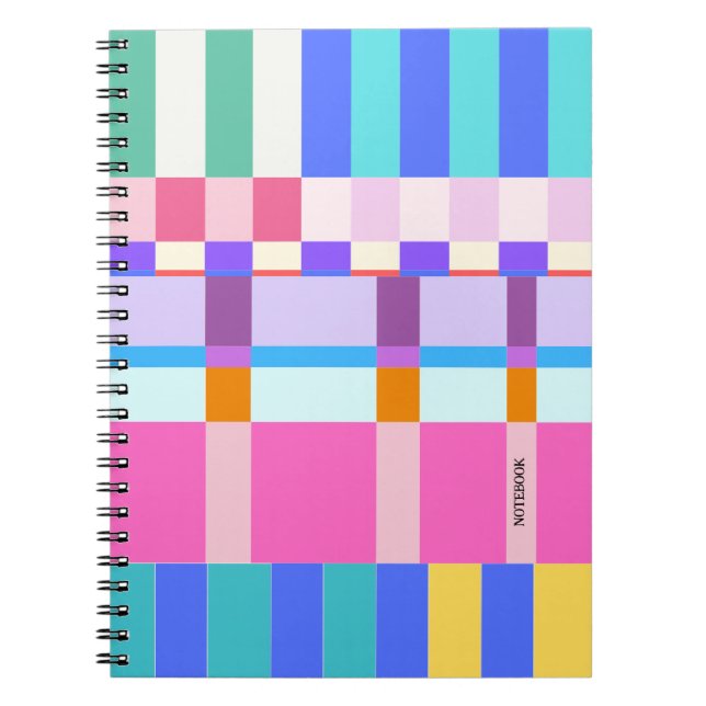 PERSONALISE: Colourful Stripes Pattern | Notebook  (Front)
