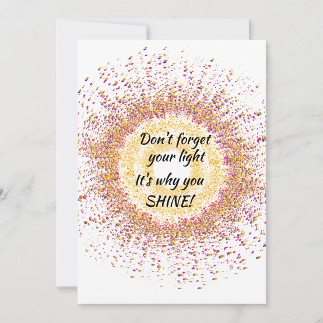 Personalise Colourful That's Why You SHINE Card (Front)