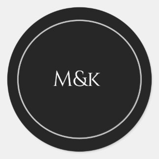 Personalise company name in Black Classic Round Sticker