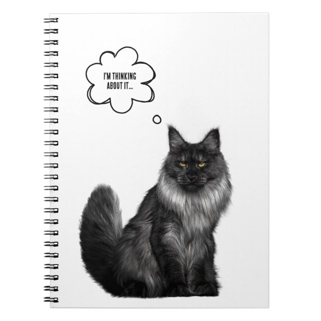 PERSONALISE: Contemplative Cat Notebook (Front)