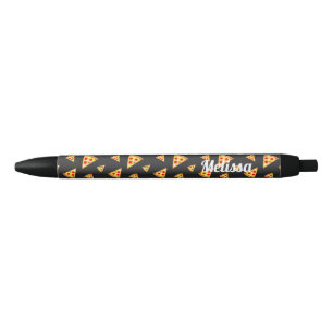 Personalise Cool and fun pizza slices pattern Black Ink Pen