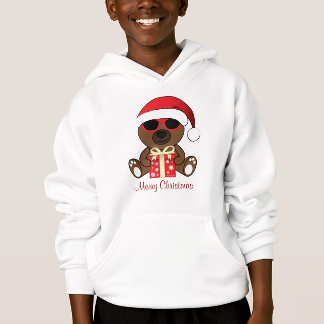 Personalise Cool Santa Bear red Christmas gift (Front)