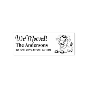 Personalise Cow Return Address Self-inking Stamp