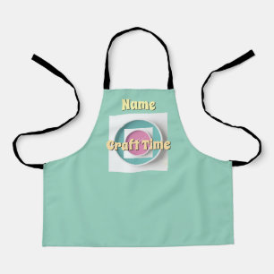 Personalise Craft Time Lt Teal Apron
