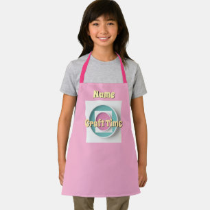 Personalise Craft Time Pink Apron