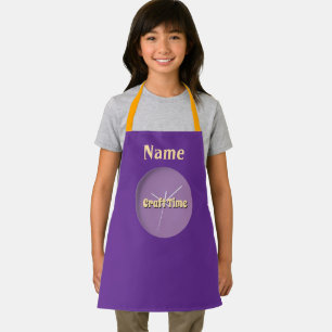 Personalise Craft Time Purple  Apron