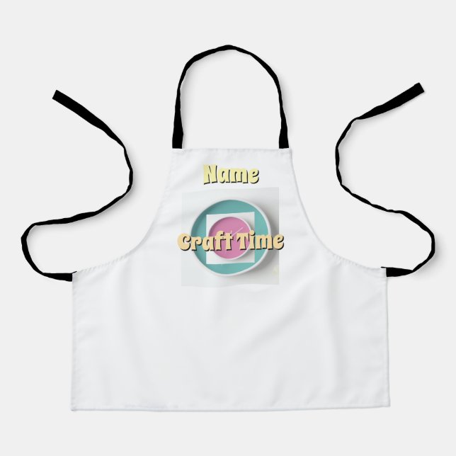 Personalise Craft Time White   Apron (Front)