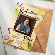 Personalise creamy fancy graduation party