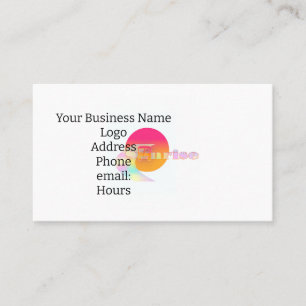 Personalise Create Your Own Business Card Sunrise