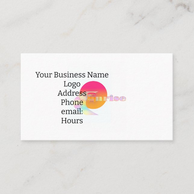 Personalise Create Your Own Business Card Sunrise  (Front)