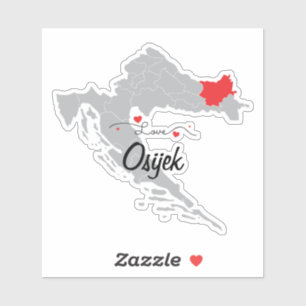 Personalise - Croatia Map Osijek-Baranja County