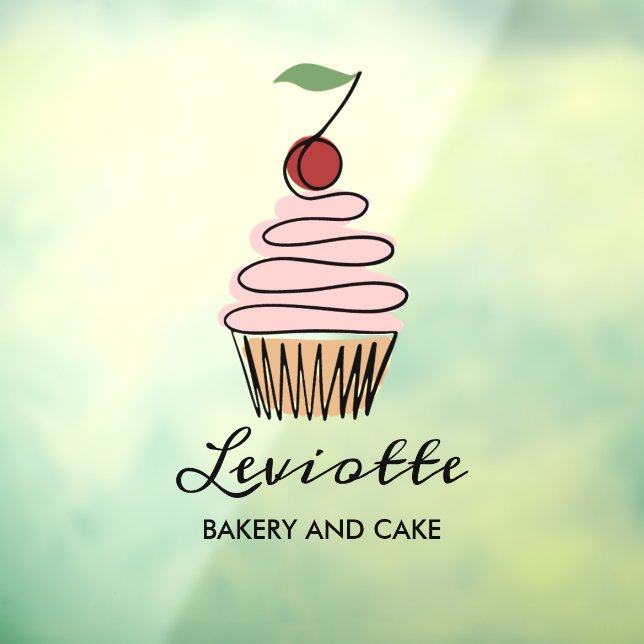 Personalise Cupcake Bakery Shop Front  Window Cling (Sheet 3)