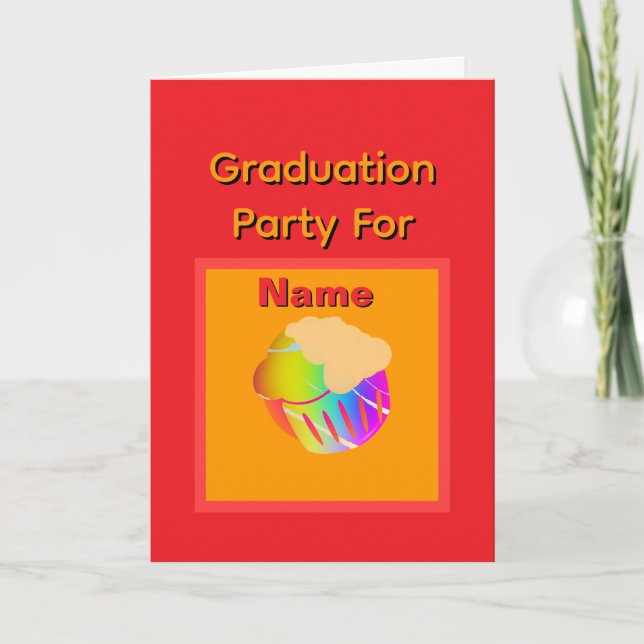Personalise Cupcake Graduation Party Invitation (Front)
