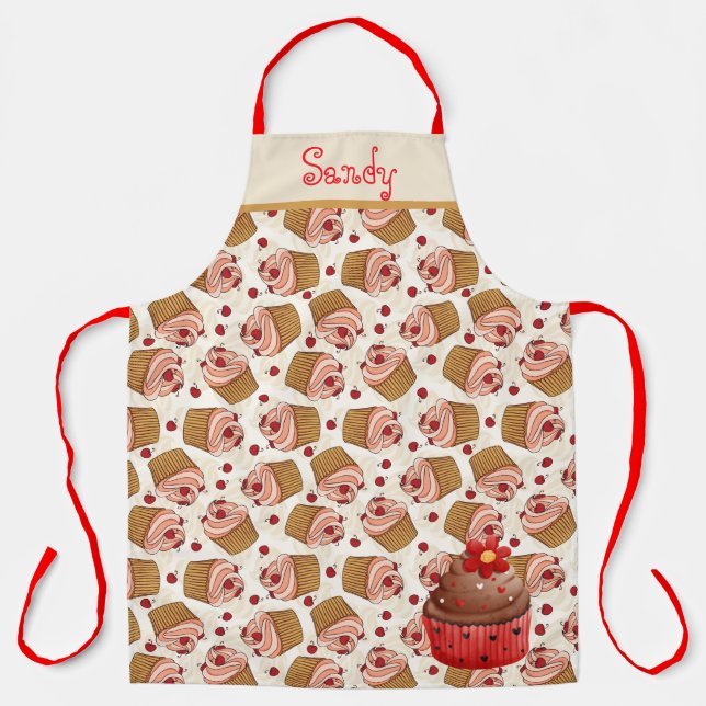 Personalise Cupcakes All-Over Print Apron (Front)