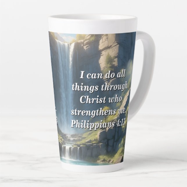 Personalise Custom Bible Scripture Quote Latte Mug (Right Angle)