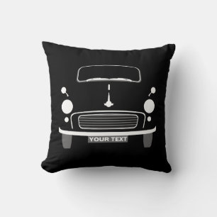 Personalise custom Black Morris Minor pop art Cushion