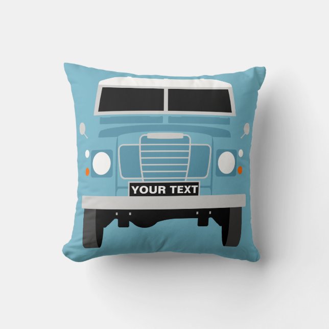 Personalise custom blue Land Rover Series 3 Cushio Cushion (Front)