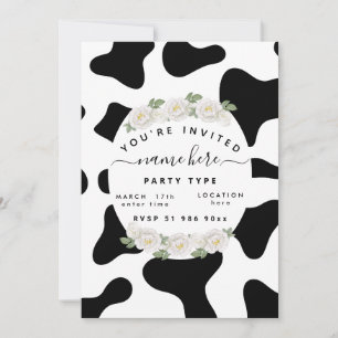 Personalise custom cow print invitations