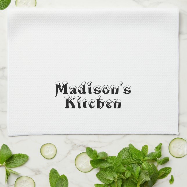 Personalise Custom Name business store Tea Towel (Folded)