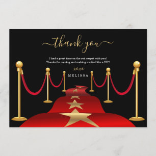 Personalise Custom Red Carpet Theme Thank You Card