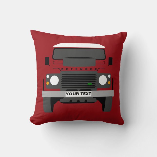 Personalise custom Red Land Rover Cushion (Front)