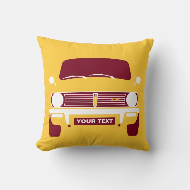 Personalise custom retro Classic Mini Club car Cushion (Front)