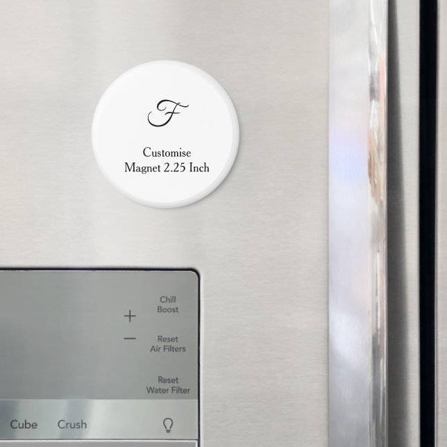 personalise custom simple 2.25 Inch Circle  Magnet (In Situ (Fridge))