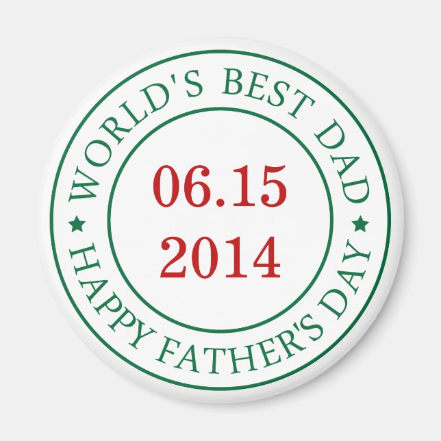 Personalise Customisable date - Happy Father's day Magnet (Front)