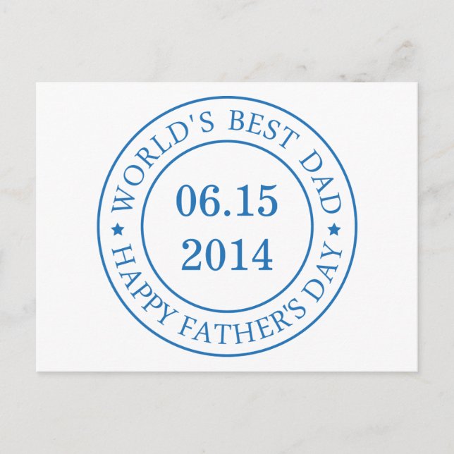 Personalise Customisable date - Happy Father's day Postcard (Front)