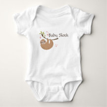 Personalise Cute Baby Sloth Bodysuit