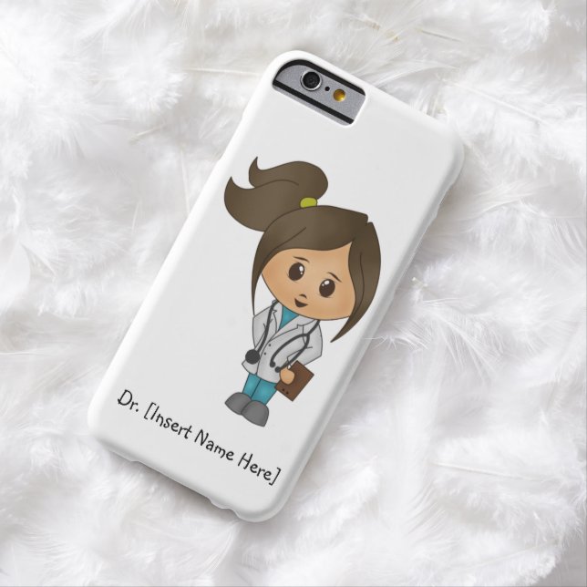 Personalise Cute Brunette Female Doctor iPhone 6 Case-Mate iPhone Case (In Situ)