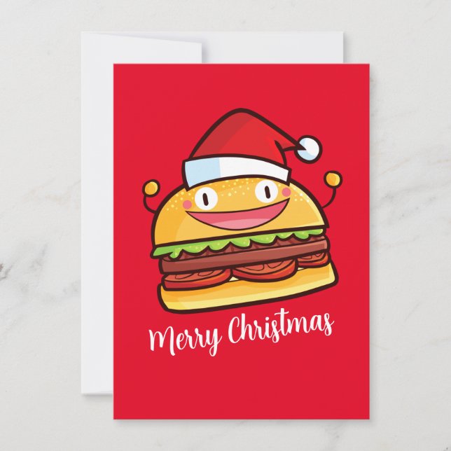 Personalise Cute Christmas Hamburger Invitation (Front)